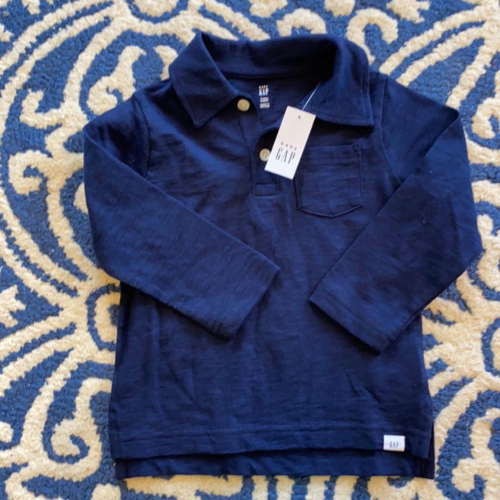 BabyGap long sleeve navy polo